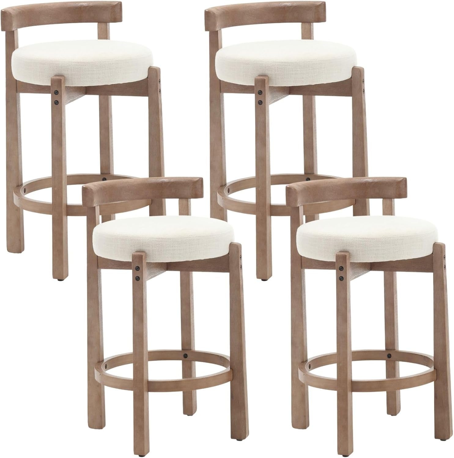 Mid Century Linen Counter Stools
