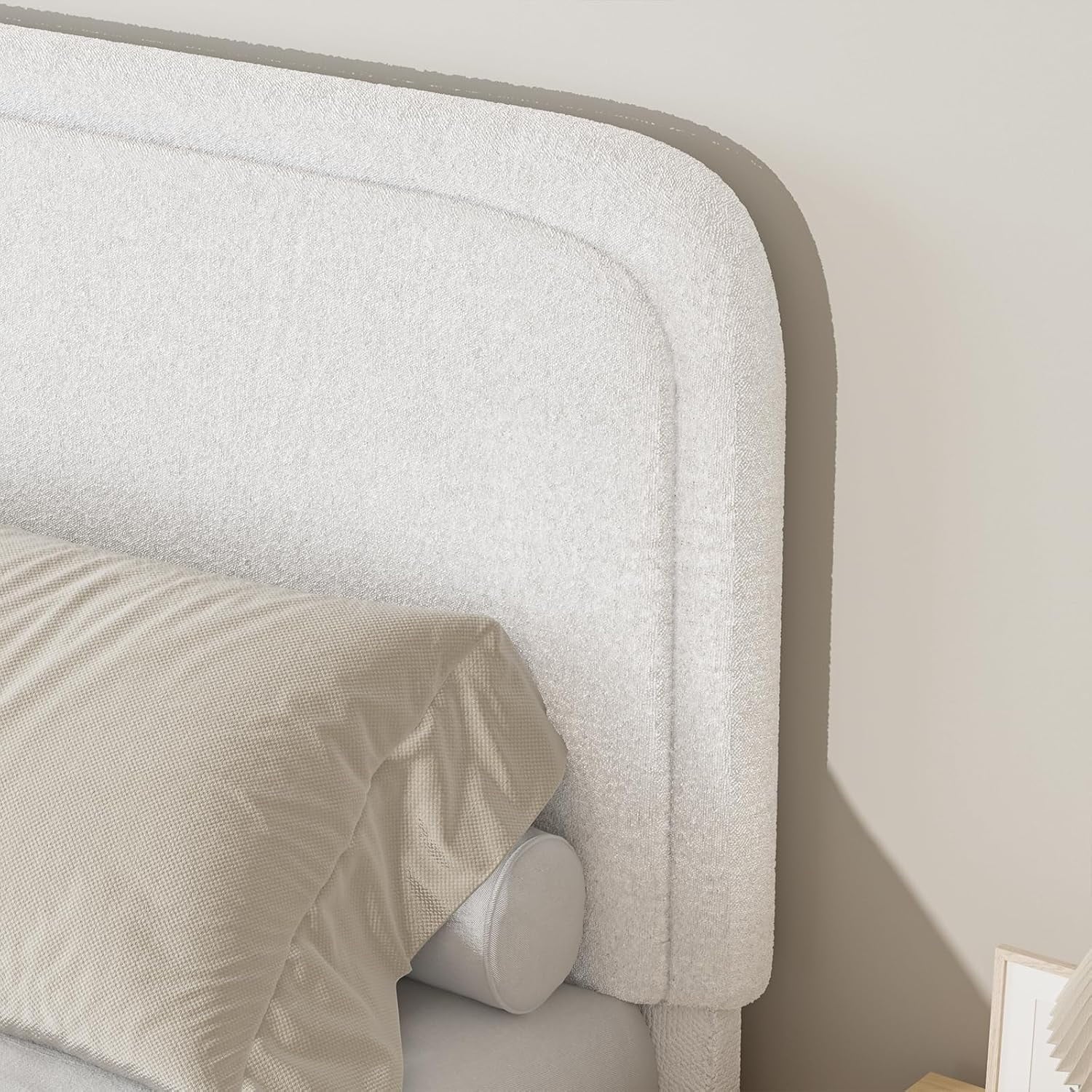 BoucleFabric Bed Frame