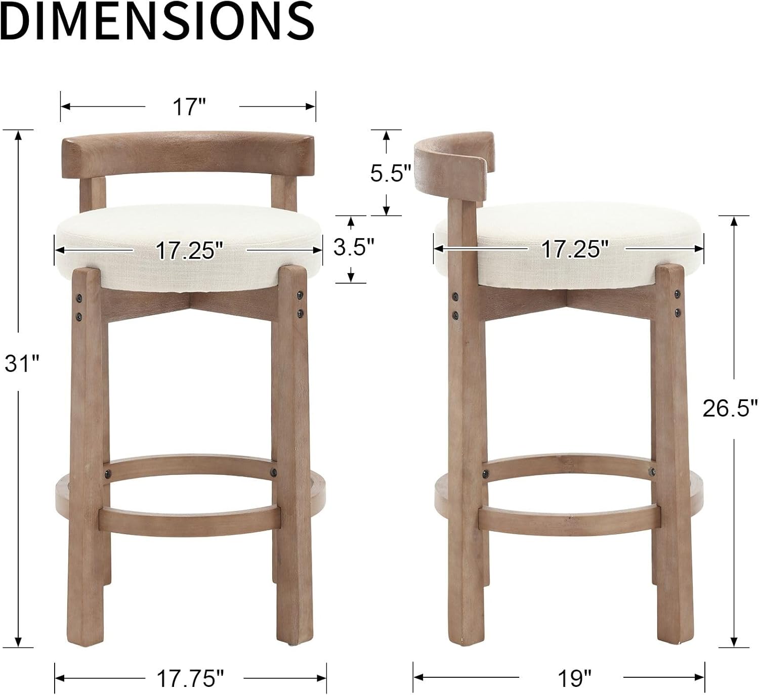 Mid Century Linen Counter Stools