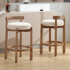 Mid Century Linen Counter Stools