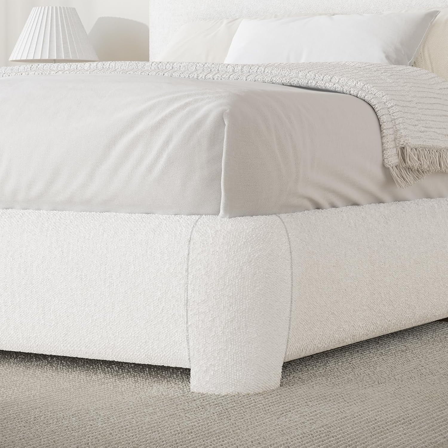 BoucleFabric Bed Frame